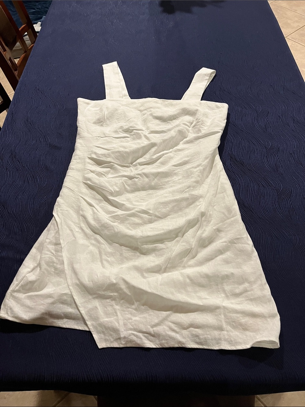 Ann Taylor White Linen Square-Neck Mini Dress